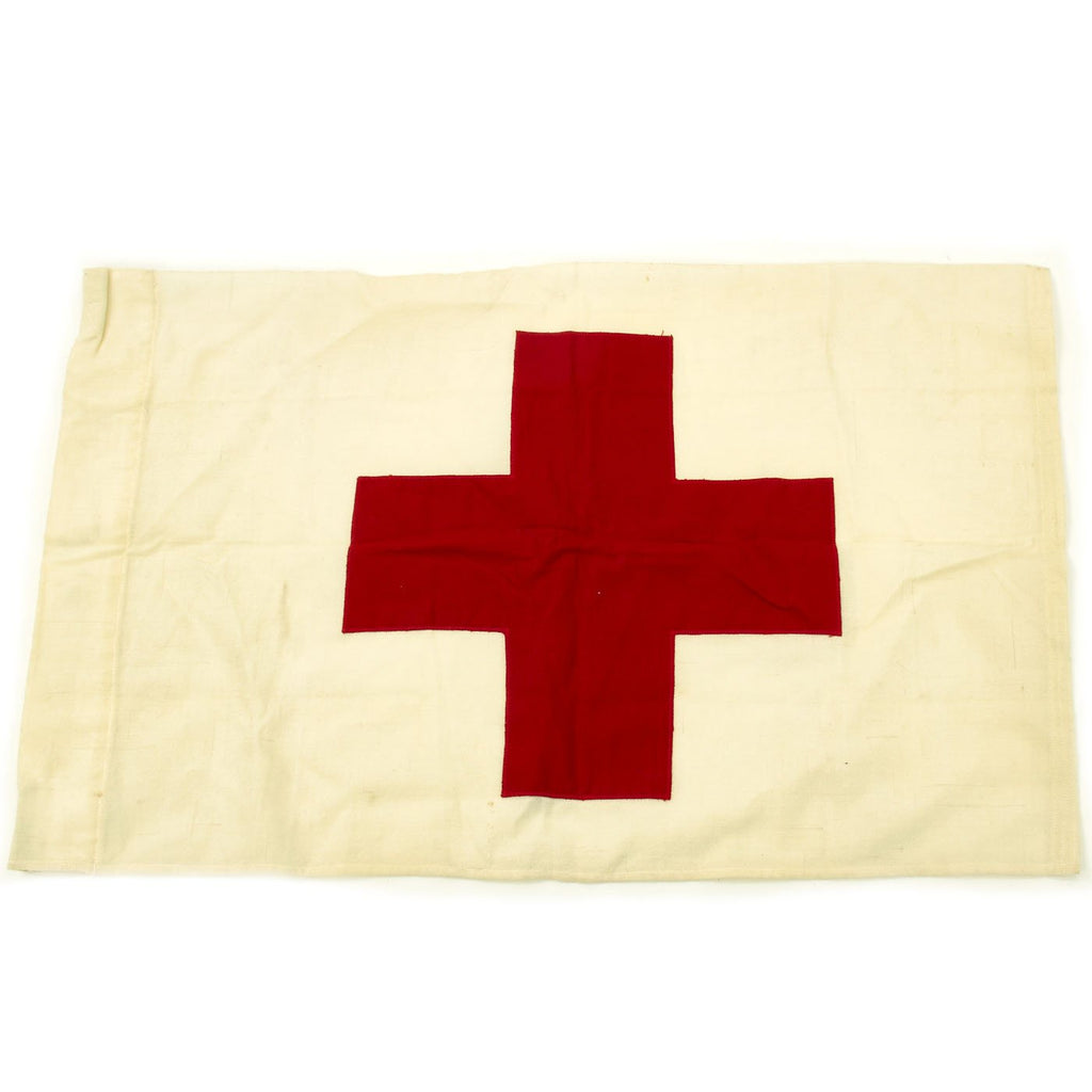 Original U.S. WWII Unissued Small Red Cross Medic Cloth Flag - 18" x 28" Original Items