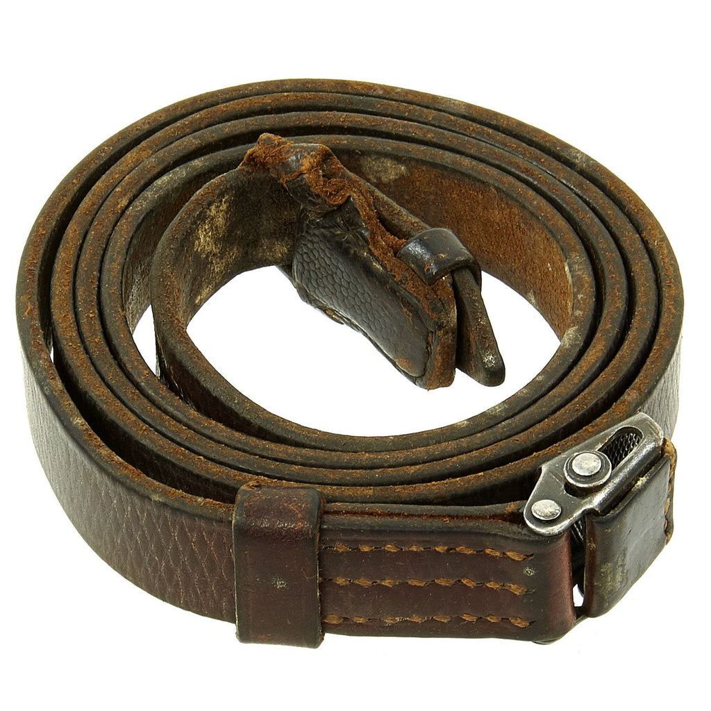 Original German WWII Karabiner 98 kurz K98k Leather Sling in Very Good Condition - Kar98k Original Items