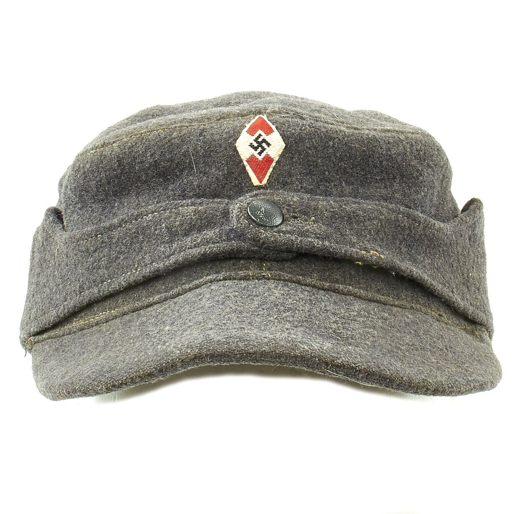 Original German WWII Hitler Youth M43 Feldmütze Field Cap in size 58 - dated 1944 Original Items