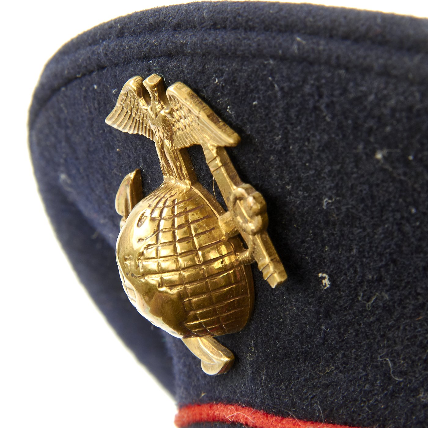 Original U.S. WWII Marine Dress Blue Uniform Visor Cap - Dated 1933 International Military Antiques Original U.S. WWII Marine Dress Blue Uniform Visor Cap - Dated 1933 International Military Antiques