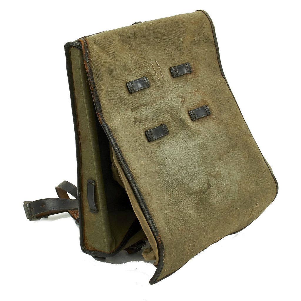 Original German WWII SS VT Tornister Cowhide Backpack with Shoulder Straps and Partial Label - Dated 1939 Original Items