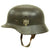 Original German WWII Army Heer M40 Single Decal Steel Helmet with Size 58 Liner and Chinstrap - Q66 Original Items
