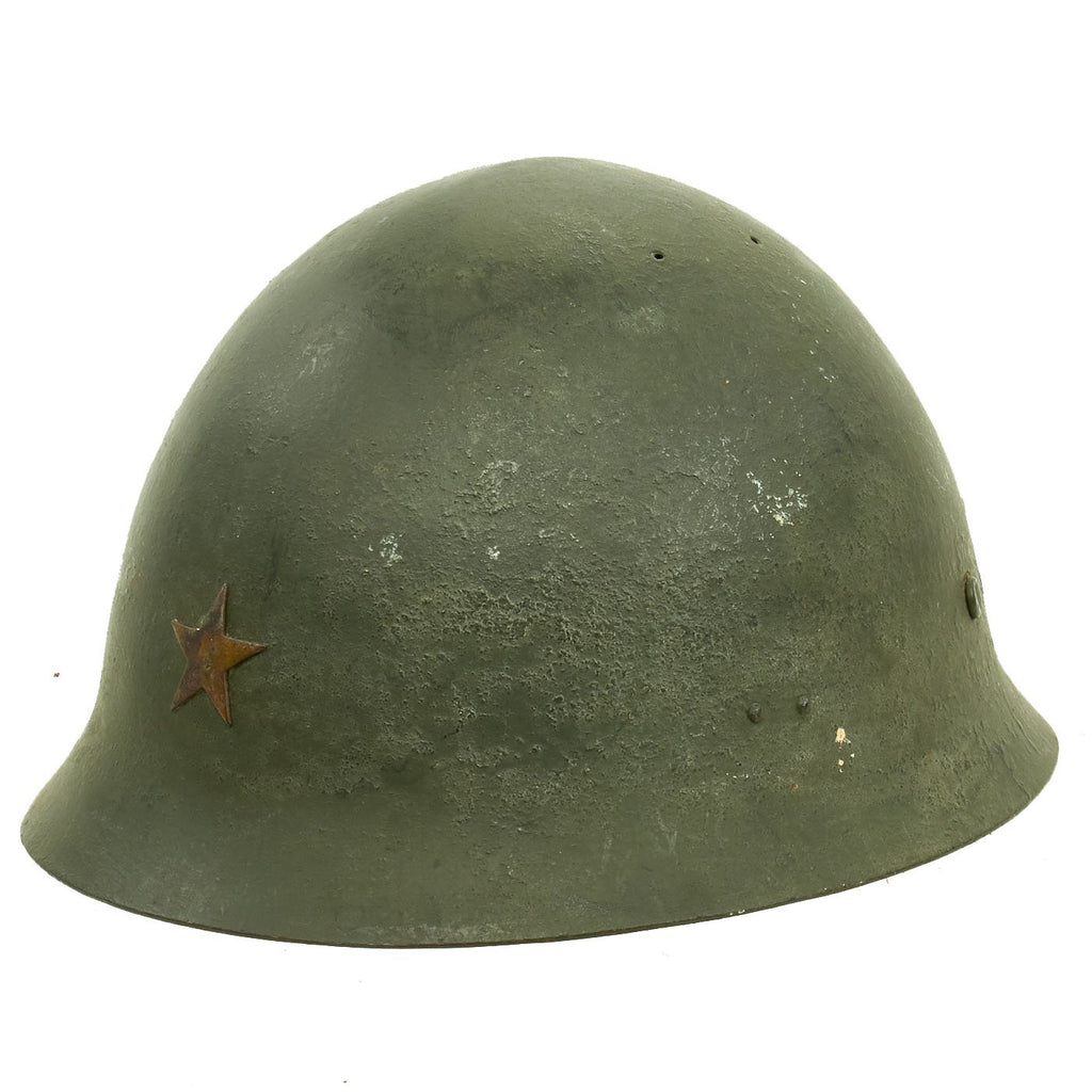 Original Japanese WWII Type 92 Army Combat Helmet Period Repainted Gre ...