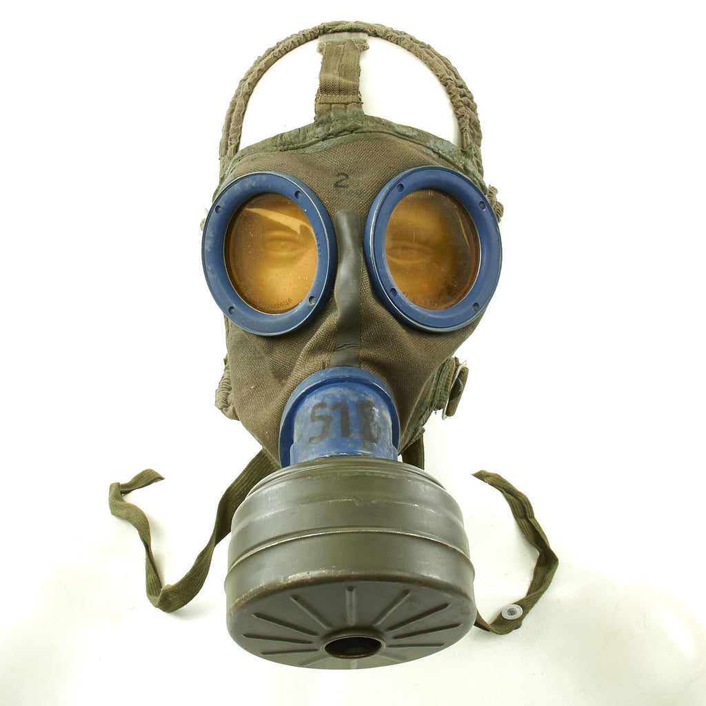 Original German WWII M30 3rd Model Size 2 Gas Mask with Filter, Can, & Accessories - WWII Dated Original Items