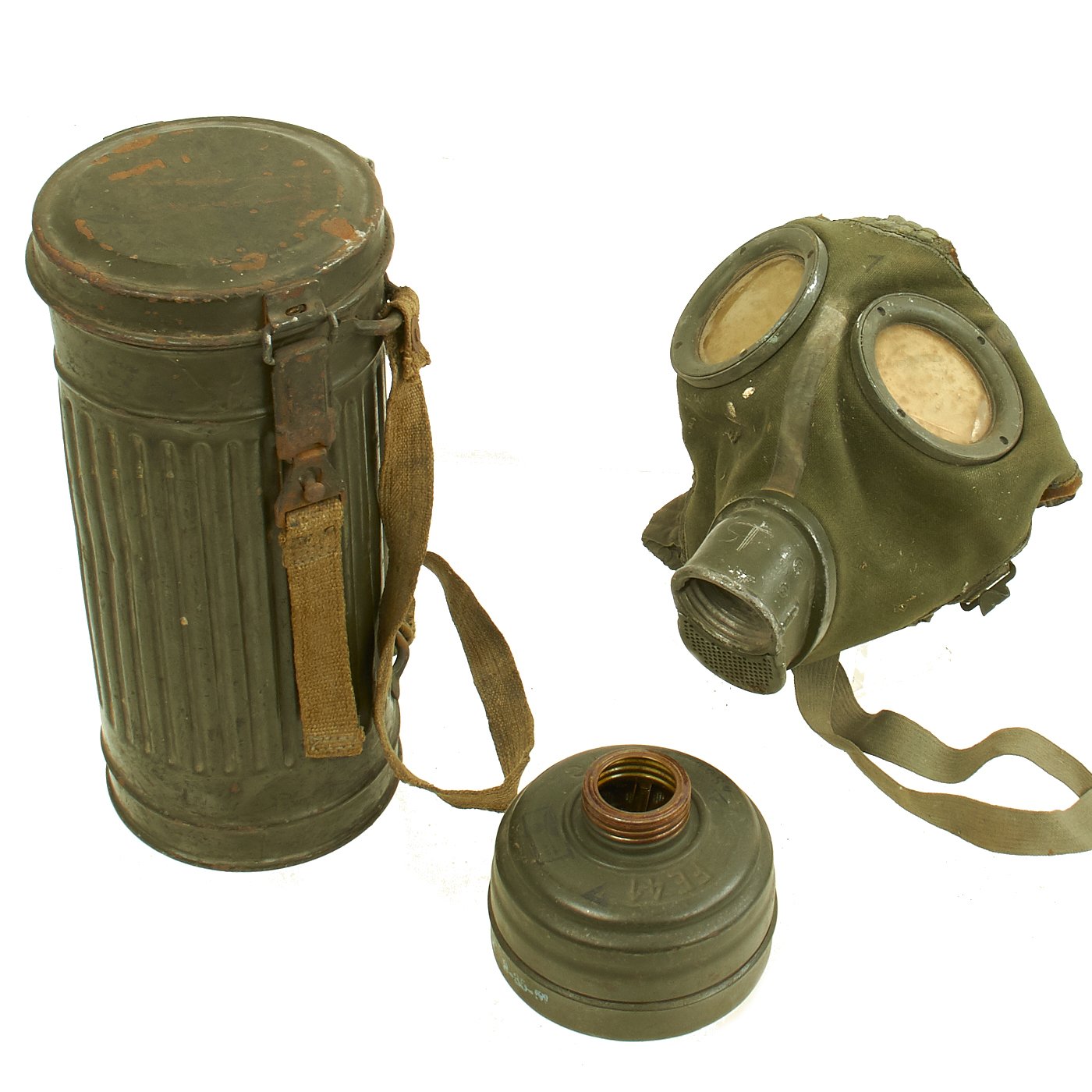 Original German M30 Model Gas Mask 1 with Filter and – International Military Antiques