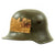 Original Imperial German WWI M16 Stahlhelm Helmet with Attached Bring Back Mailing Label - B.F.64. Original Items