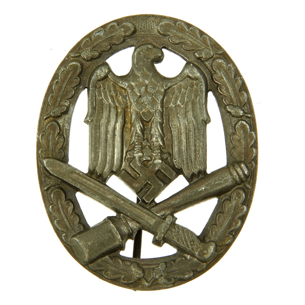 Original German WWII Bronze Grade General Assault Badge - Solid Back Original Items