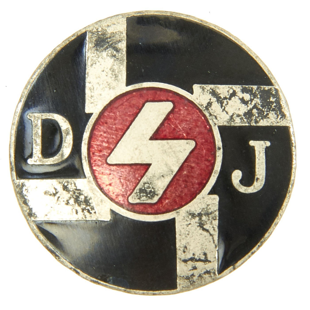 Original German WWII Deutsches Jungvolk DJ Enamel Membership Badge Pin by Seiler & Comp.- RZM M1/129 Original Items
