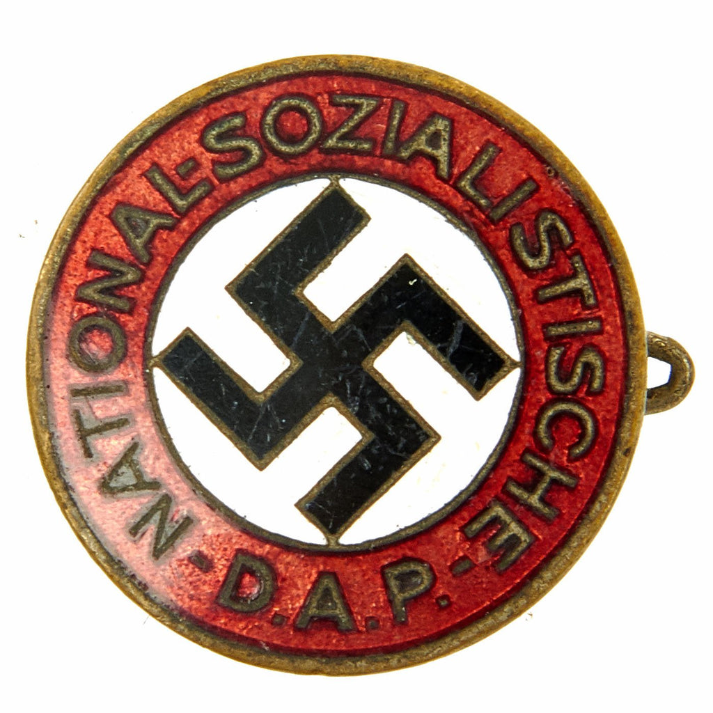 Original German WWII Early NSDAP Party Enamel Membership Badge Pin by Deschler & Sohn Original Items