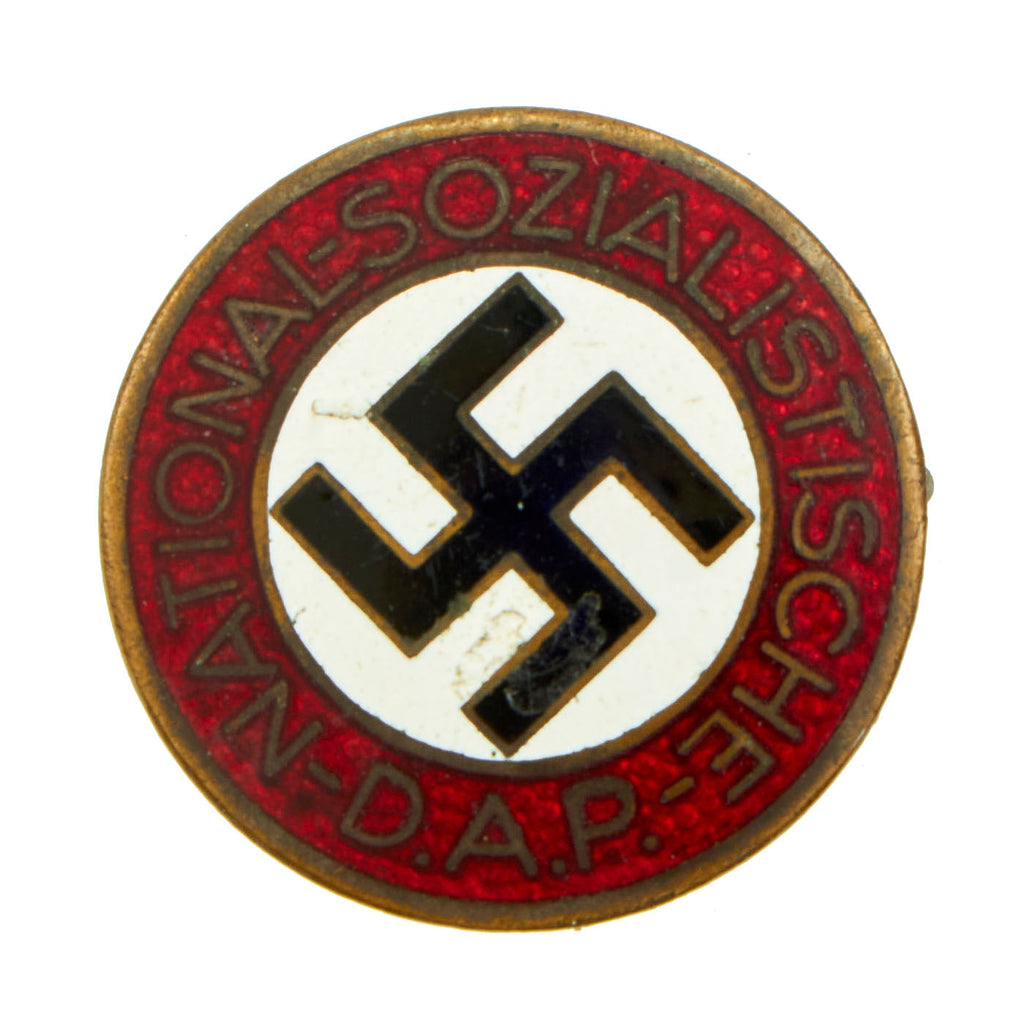 Original German WWII NSDAP Party Enamel Membership Badge Pin by Wilhelm Borgas - RZM M1/23 Original Items
