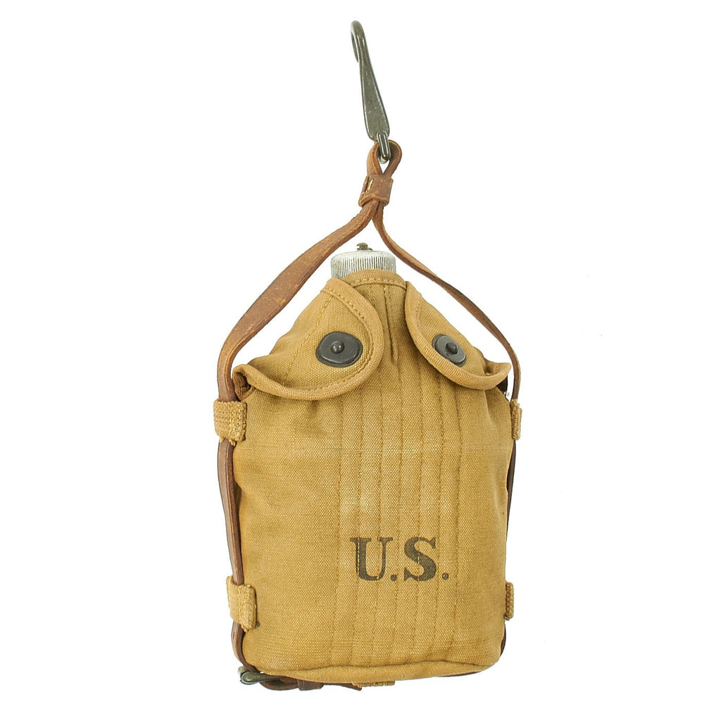 Original U.S. WWII M1917 Mounted Cavalry Canteen with Cup by L.F.&C. in Carrier - dated 1918 & 1917 Original Items