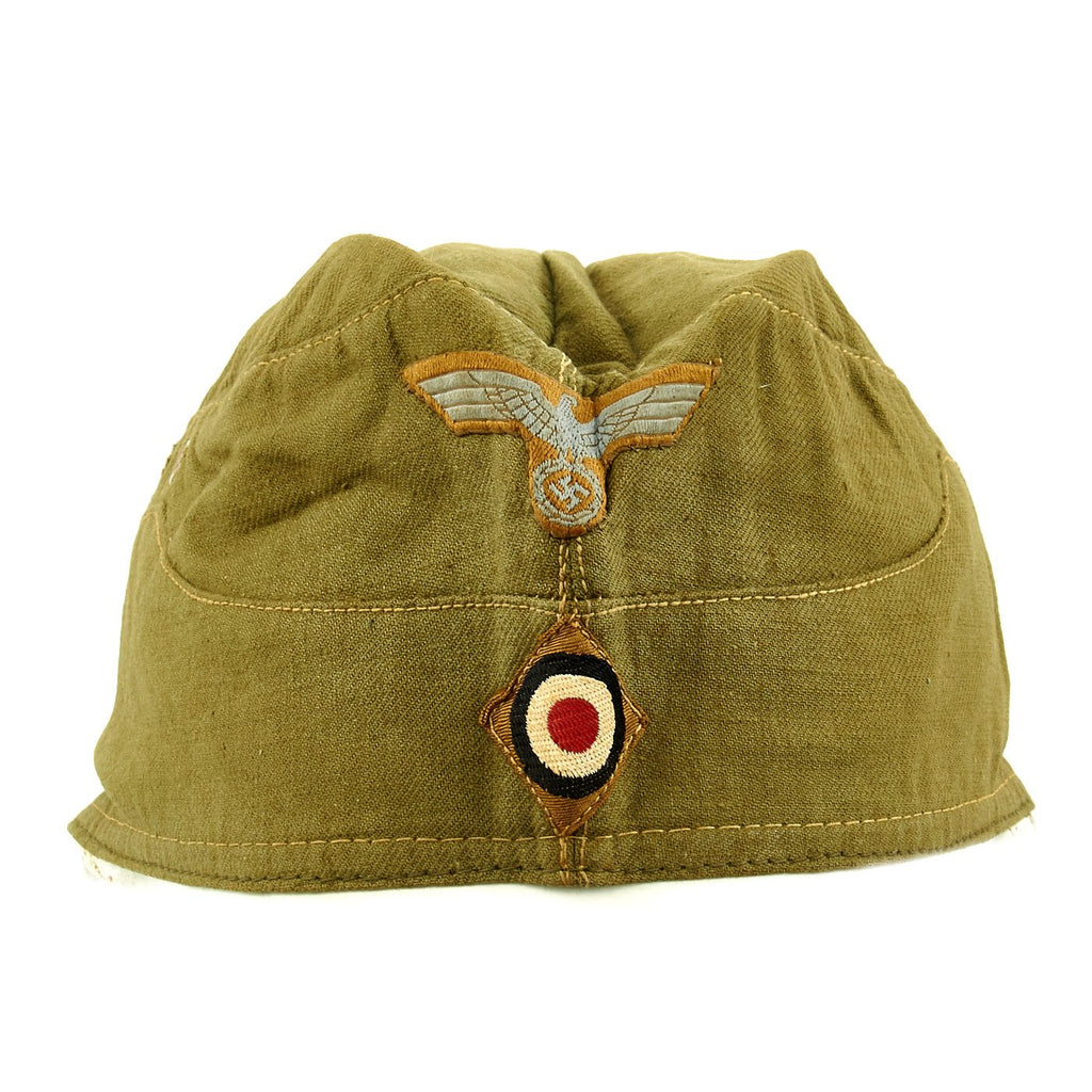Original German WWII DAK Afrikakorps EM-NCO Overseas Cap dated 1943 - Size 55 Original Items