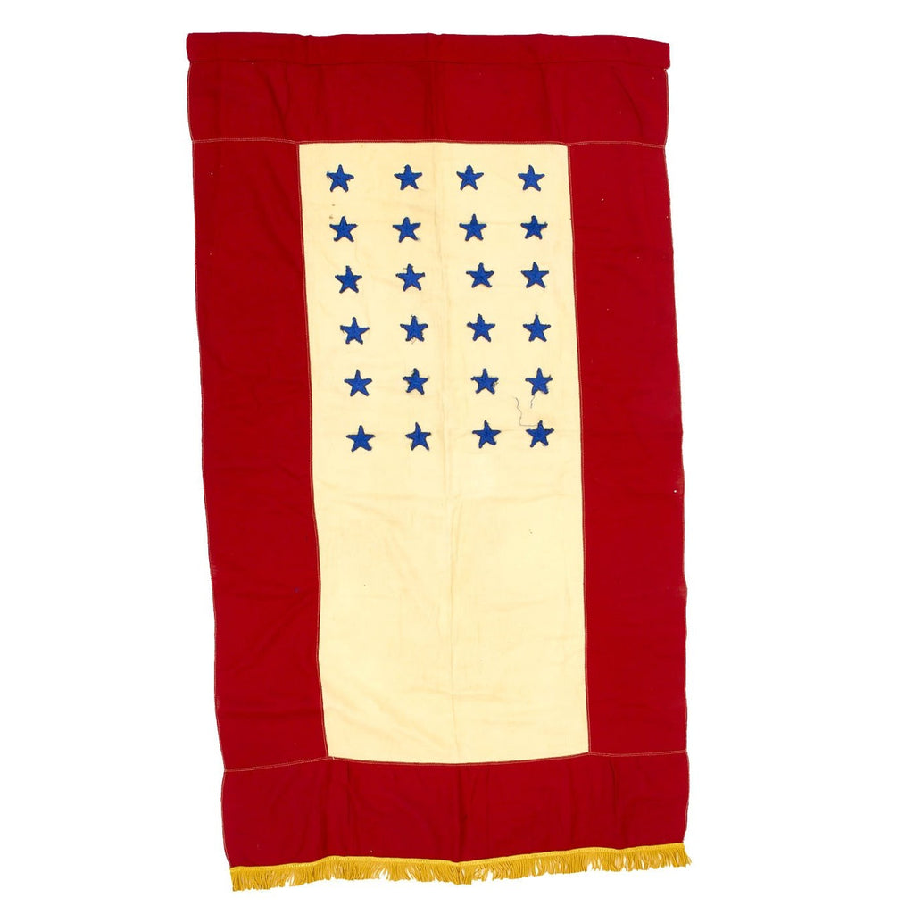 Original U.S. WWII Era Blue Star Mother's Service Banner with 24 Stars & Gold Fringe - 57" x 33 Original Items
