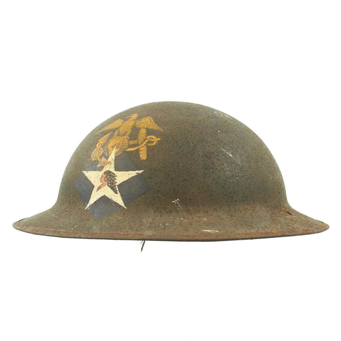 Original WWI U.S. M1917 Doughboy Helmet with Replicated 3rd 
