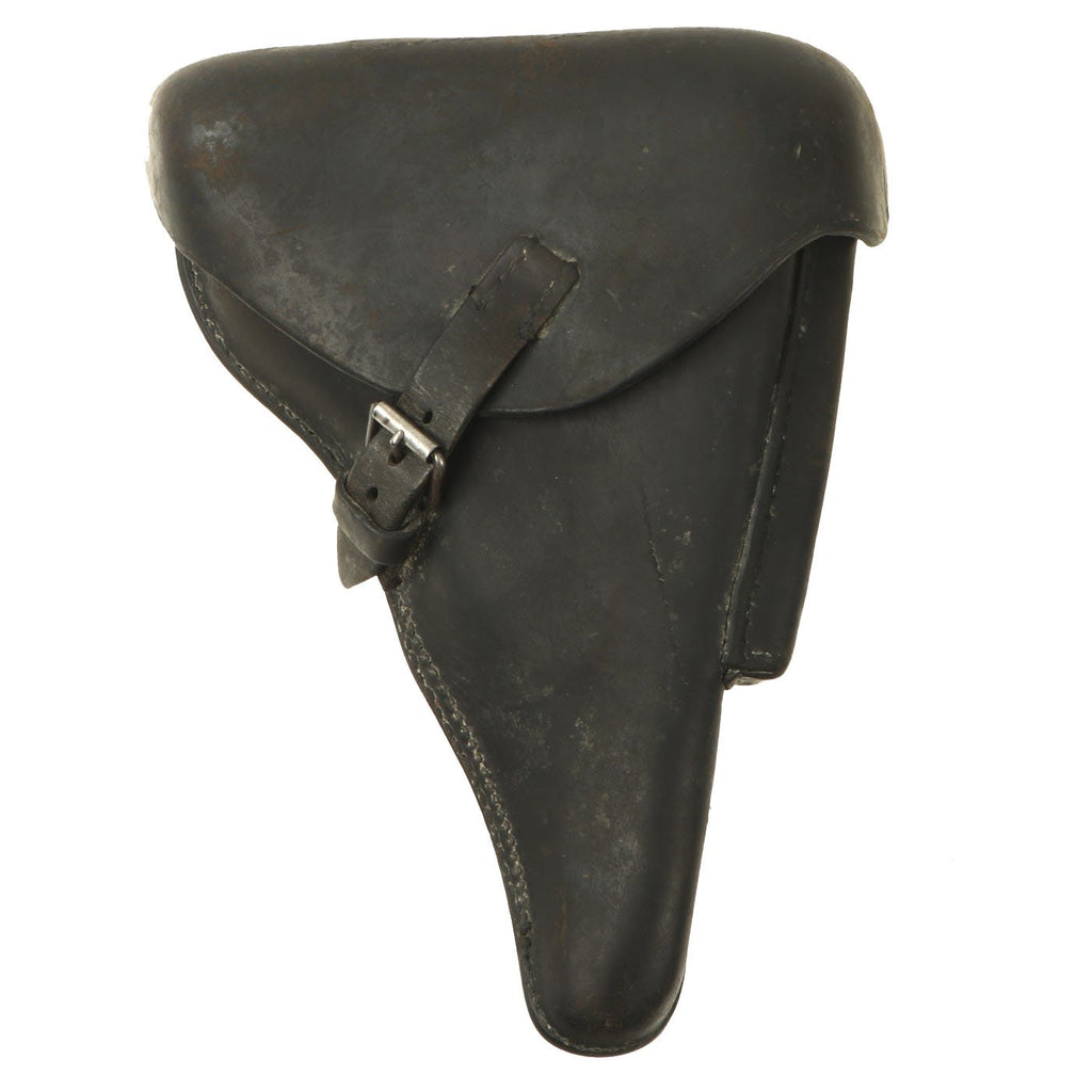 Original German WWII 1941 dated Black P.08 Luger Holster with Waffenamt Proof Original Items
