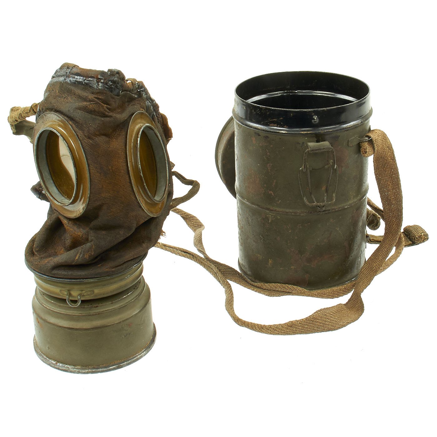Original Imperial German WWI M1917 Ledermaske Leather Gas Mask