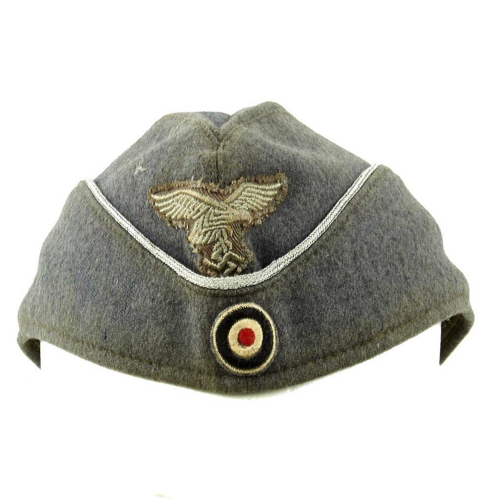 Original German WWII Luftwaffe Officer's M38 Overseas Wool Cap - Schiffchen Original Items