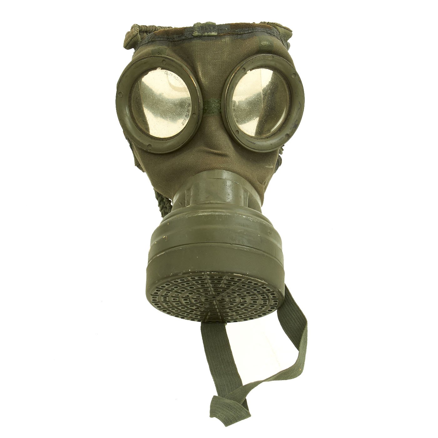 Original German WWII Early Issue M30 Size 2 Gas Mask with Filter