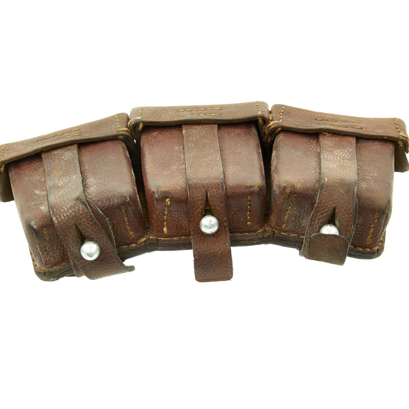 Original German WWII Set of Two Brown Leather Mauser 98k Triple