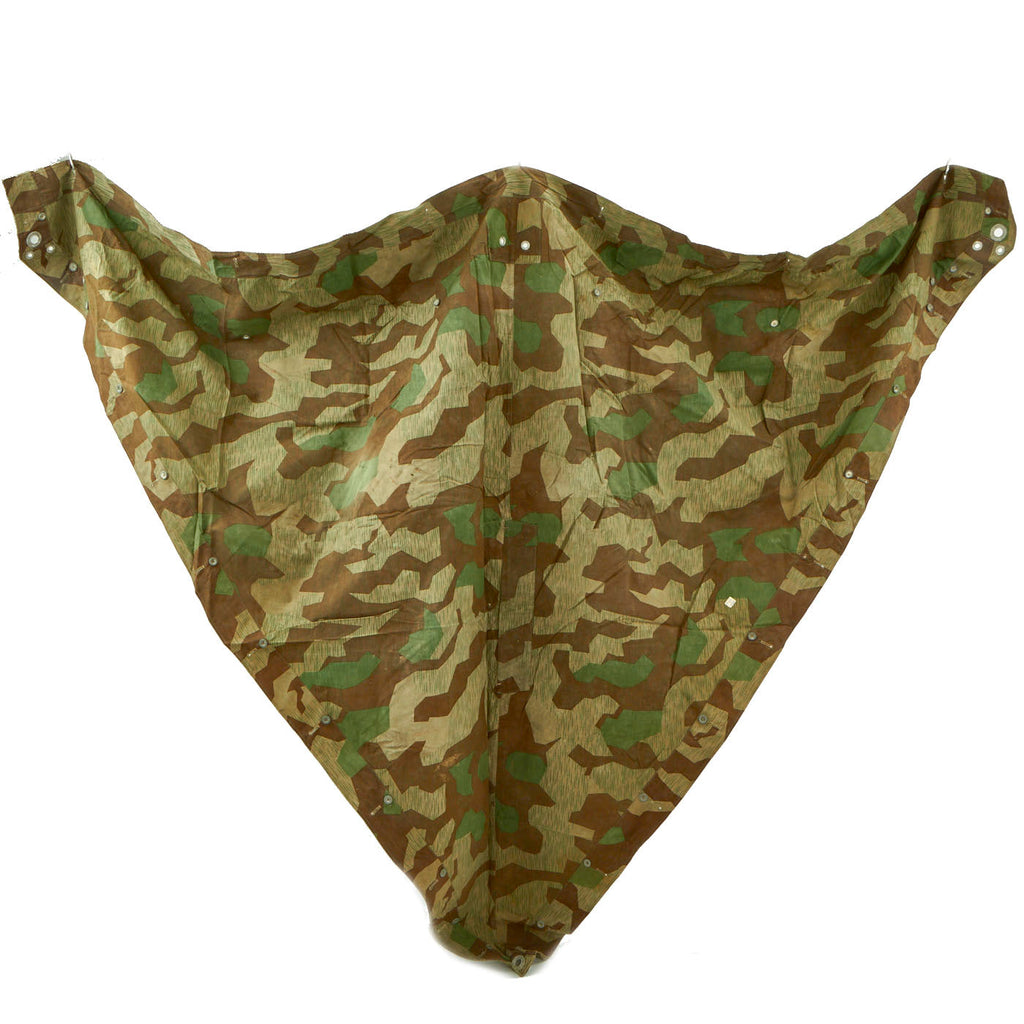Original German WWII Zeltbahn Tent Quarter & Poncho in Splinter Pattern Reversible Camouflage Original Items