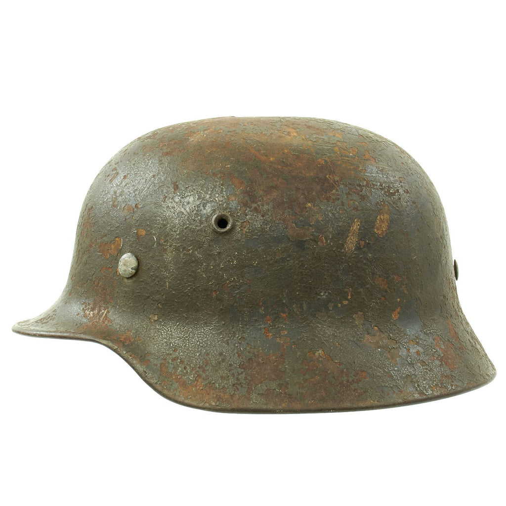 Original German WWII M40 Battle Damaged Heer Army Helmet with Size 56cm Liner - ET64 Original Items