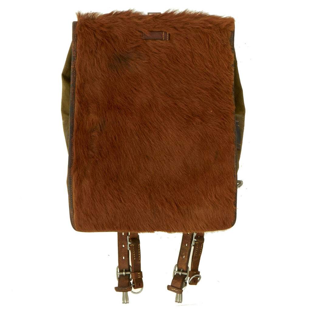 Original German WWII Tornister 34 Cowhide Backpack with Shoulder