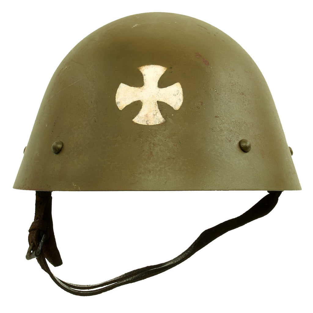 Original Czechoslovakian WWII Vz32 / M32 "Egg-Shell" Steel Helmet repainted Post War Original Items