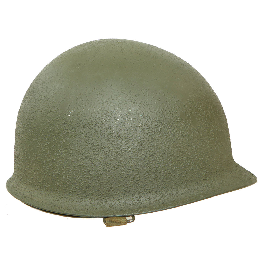 Original WWII U.S. M1 Helmet Rear Seam Swivel Bale made by Schlueter with Firestone Liner - Excellent Condition Original Items
