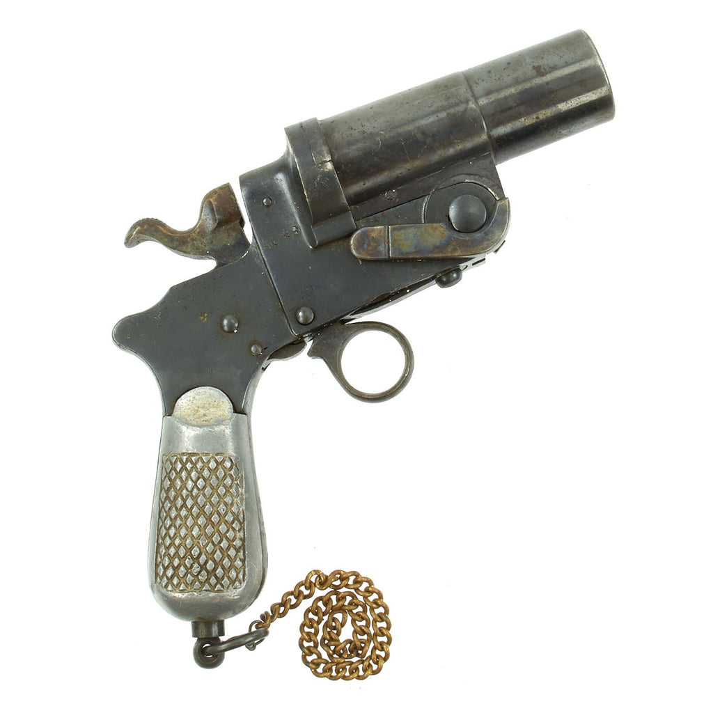Original Italian WWII Model 1900 Flare Gun by Castelli of Brescia with Aluminum Grips - dated 1940 Original Items