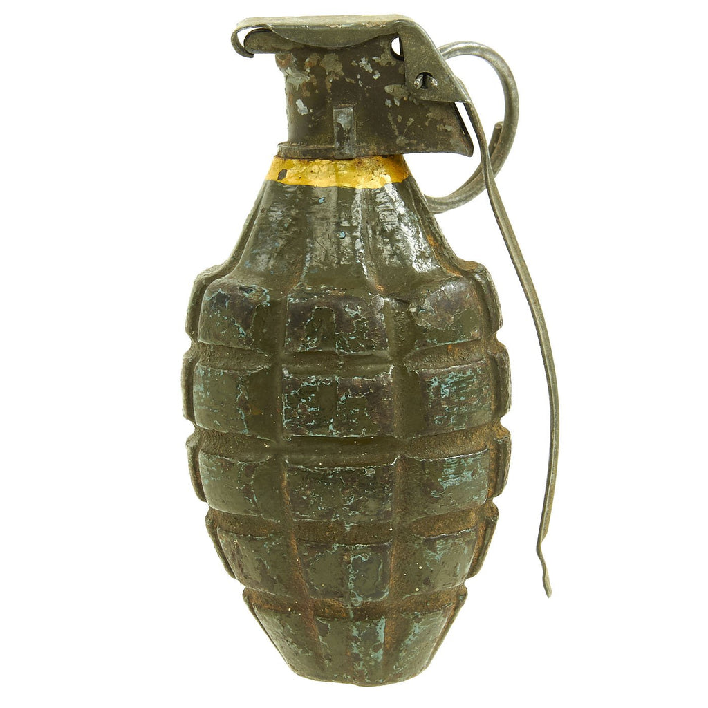 Original U.S. WWII Repainted MkII Inert Practice Pineapple Fragmentation Hand Grenade Original Items