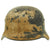 Original German WWII Luftwaffe DAK Afrikakorps Worn Tropical Camouflage Double Decal M35 Helmet - Stamped Q64 Original Items