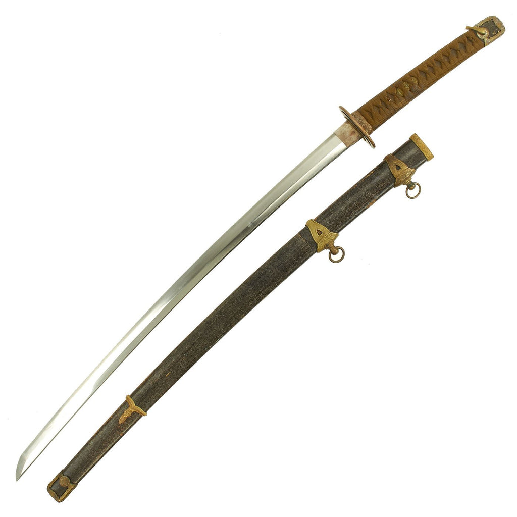 Original WWII Japanese Navy Officer P1937 Kai-Gunto Katana Samurai Sword with Scabbard - Matching Numbers Original Items