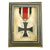 Original German WWII Iron Cross 2nd Class 1939 with Ribbon in Glazed Metal Display Frame - EKII Original Items