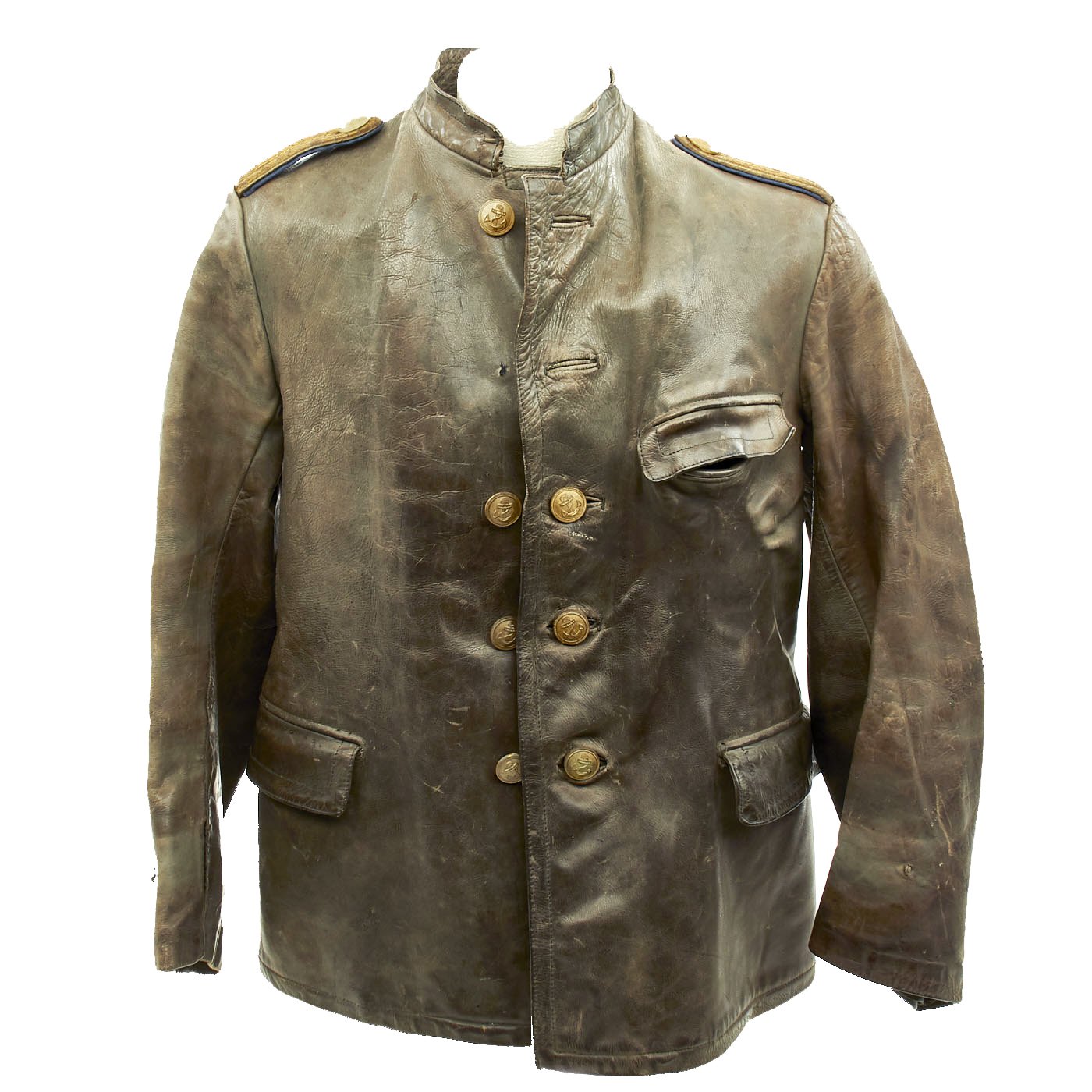 L.B Men's Black Cowhide Leather Long Coat – WWII German Kriegsmarine Military Style