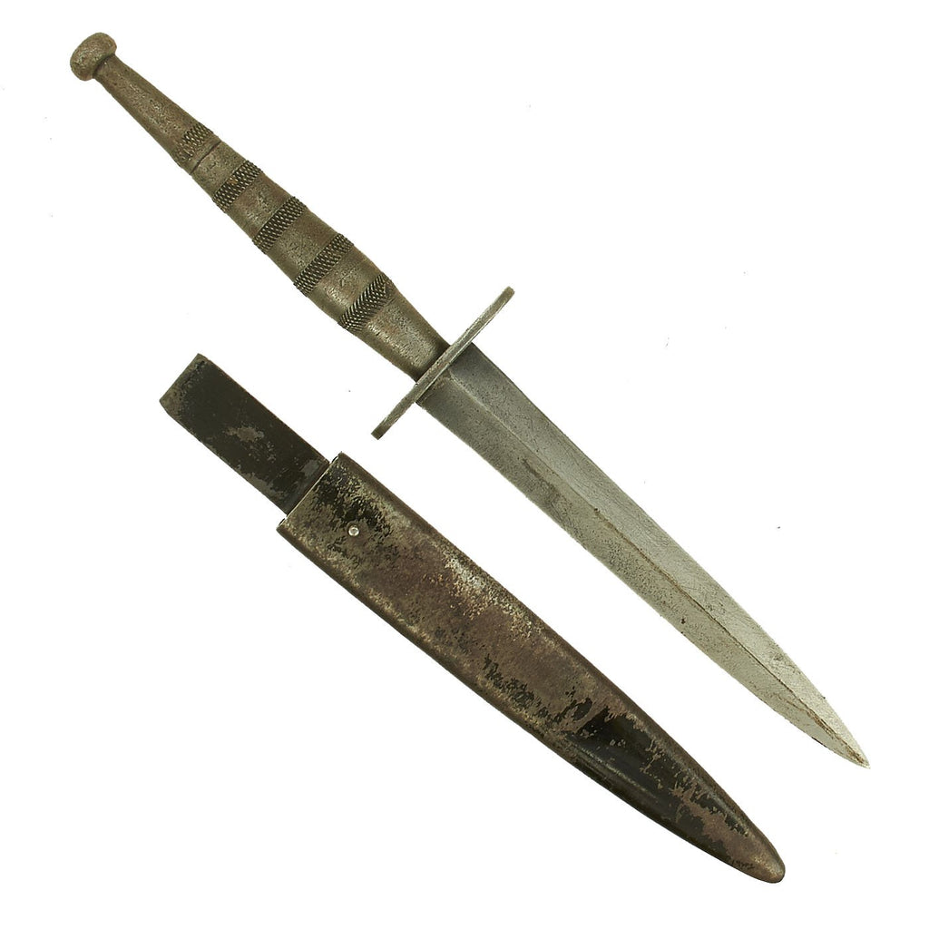 Original WWII French Resistance "Nail Head" British made Fairbairn-Sykes Fighting Knife with Scabbard Original Items