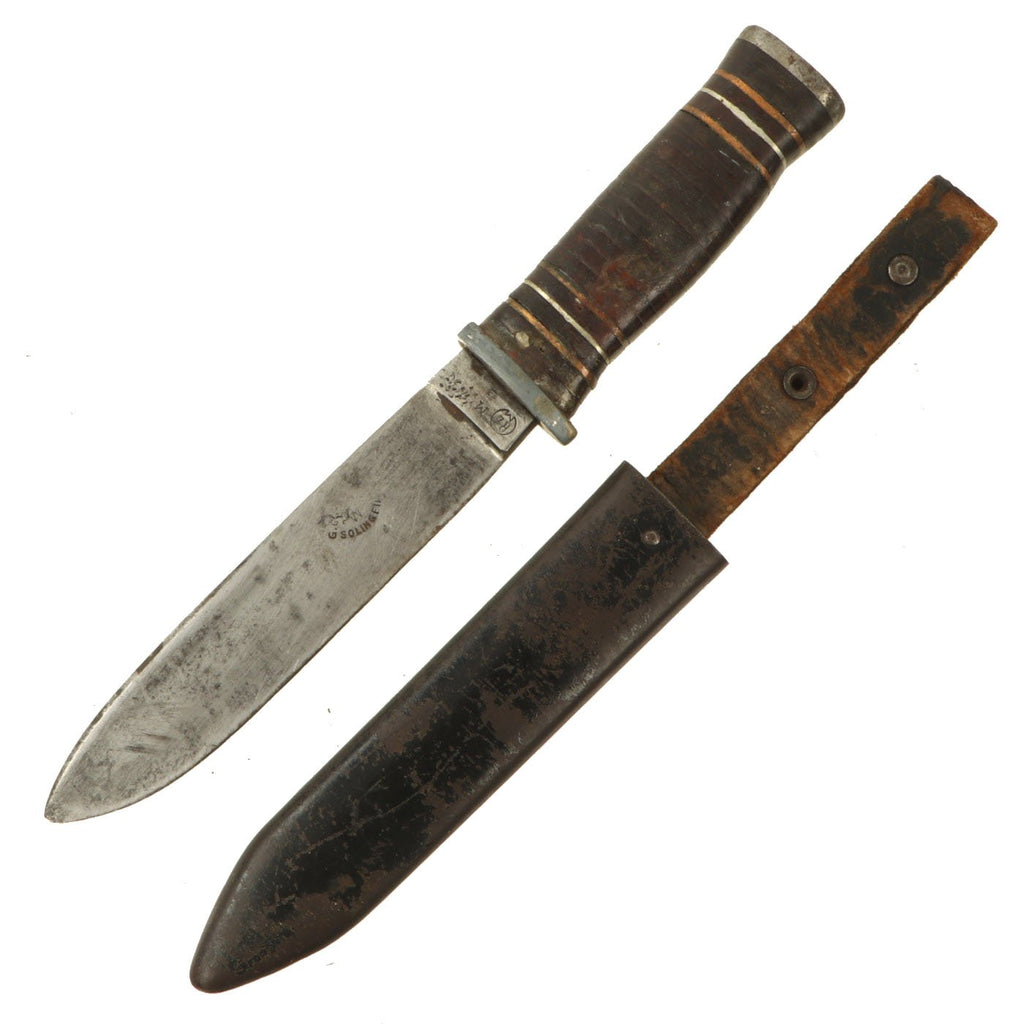 Original German WWII HJ Knife by Gebrüder Gräfrath Converted to USGI Fighting Knife - RZM M7/30 Original Items