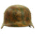Original German WWII M35 Normandy Camouflage Painted Battlefield Pickup Helmet - Stamped NS62 Original Items