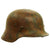 Original German WWII M35 Normandy Camouflage Painted Battlefield Pickup Helmet - Stamped NS62 Original Items