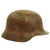 Original German WWII M35 Normandy Camouflage Painted Battlefield Pickup Helmet - Stamped NS62 Original Items