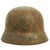 Original German WWII M35 Normandy Camouflage Painted Battlefield Pickup Helmet - Stamped NS62 Original Items