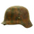 Original German WWII M35 Normandy Camouflage Painted Battlefield Pickup Helmet - Stamped NS62 Original Items