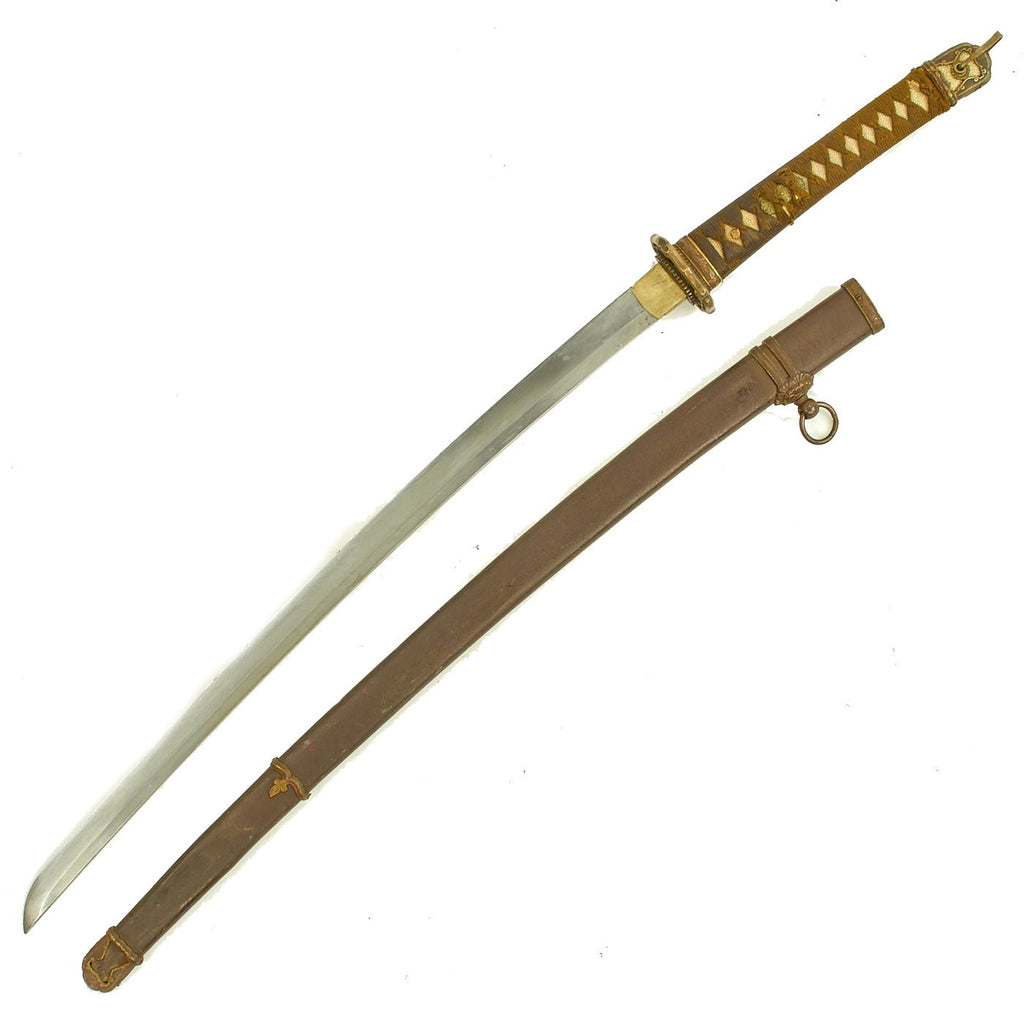 Original WWII Japanese Type 98 Shin-Gunto Katana Sword by KANESHIGE with Steel Scabbard Original Items