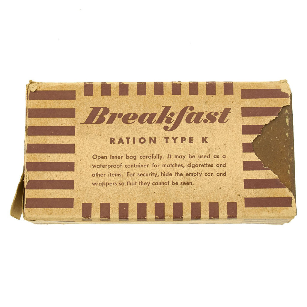 Original U.S. WWII Unissued K-Ration Breakfast Meal Unit Original Items