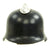 Original German WWII M34 Square Dip All Aluminum Fire Police Helmet with Double Decals - Feuerwehr Original Items