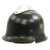 Original German WWII M34 Square Dip All Aluminum Fire Police Helmet with Double Decals - Feuerwehr Original Items