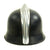 Original German WWII M34 Square Dip All Aluminum Fire Police Helmet with Double Decals - Feuerwehr Original Items