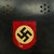 Original German WWII M34 Square Dip All Aluminum Fire Police Helmet with Double Decals - Feuerwehr Original Items
