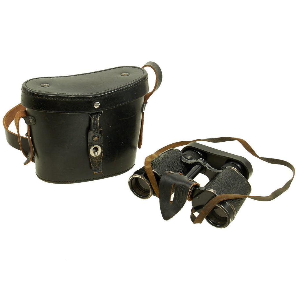 Original German WWII Hensoldt Wetzlar 6x30 Police Dienstglas Binoculars with Accessories in Carry Case Original Items
