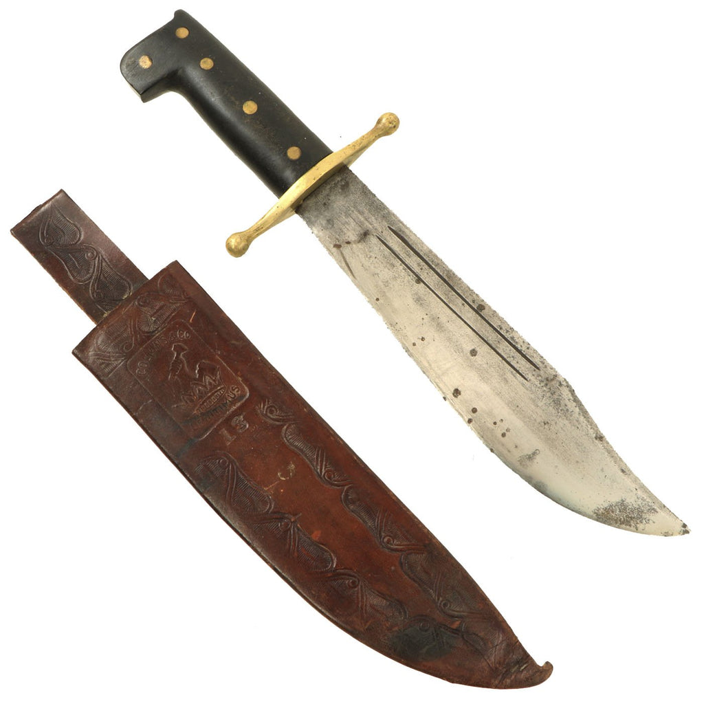 Original U.S. WWII Collins & Co. Legitimus Bakelite Handle No.18 Machete V44 Knife with No.13 Scabbard Original Items