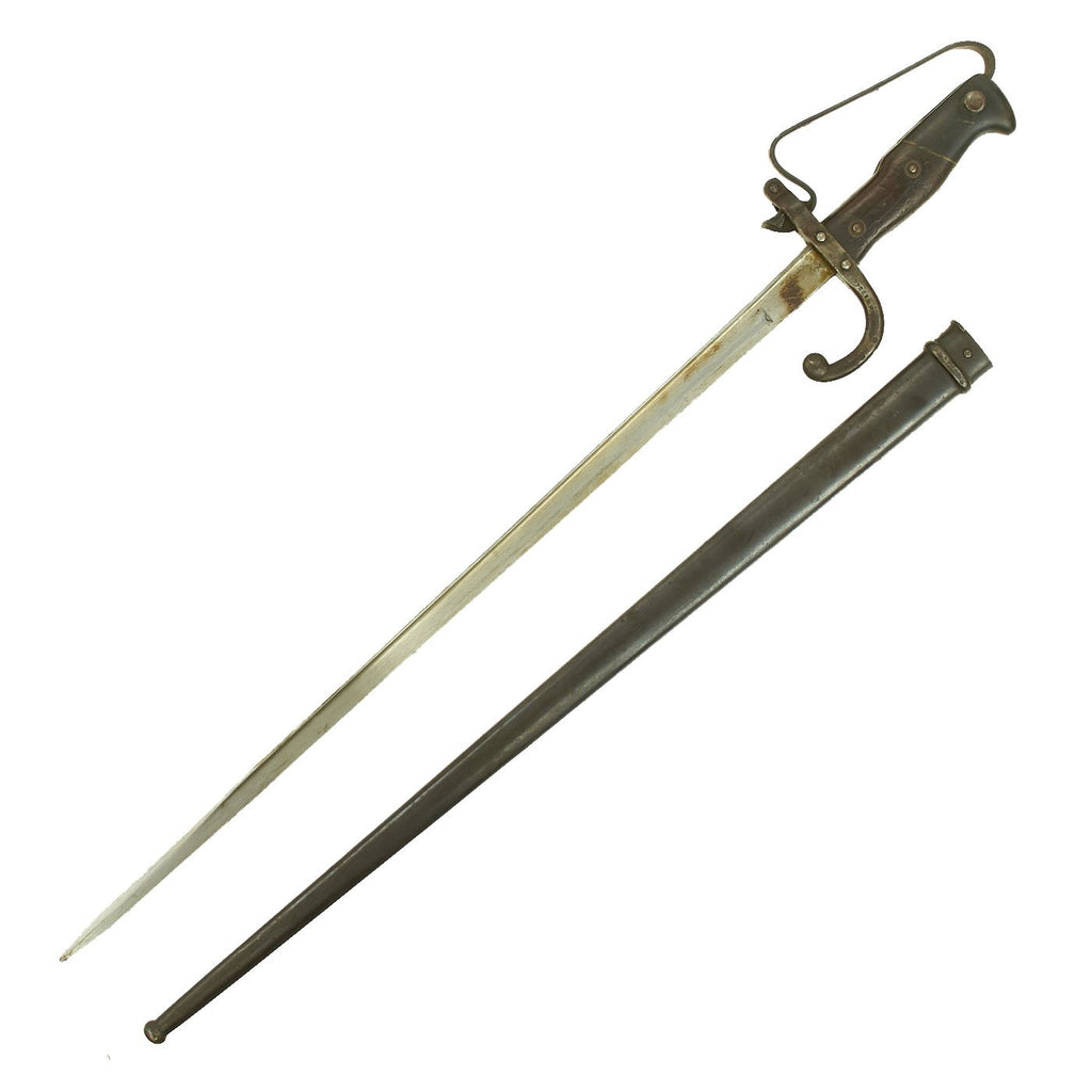 Original French M1874 Gras Bayonet by Châtellerault with Removable Custom Handguard & Scabbard - dated 1877 Original Items